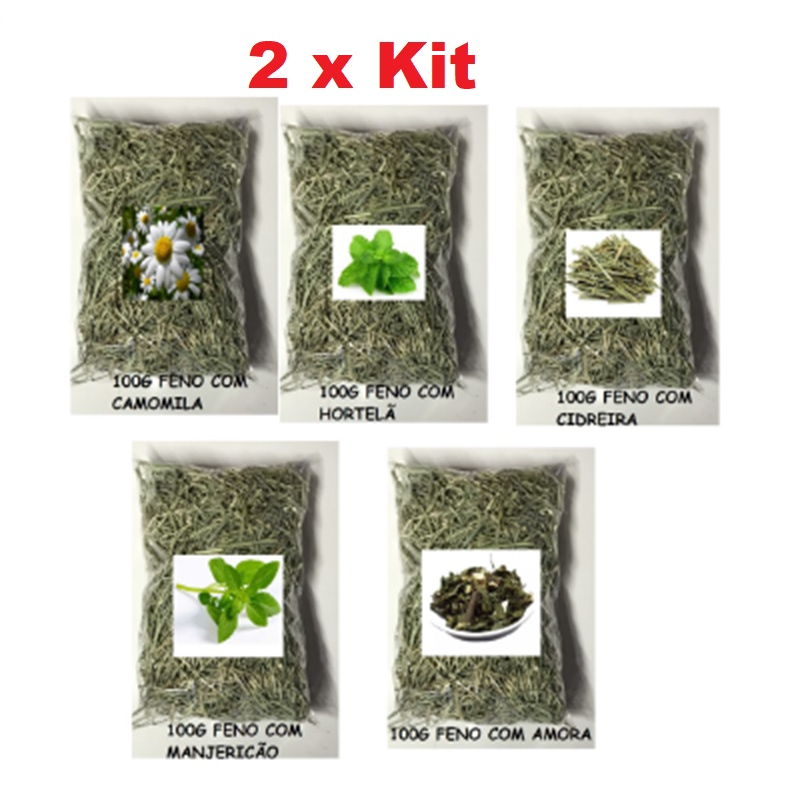 2 x Kit Sabores Feno Coast Cross Premium 05 unid 100g (cada) Saborizados
