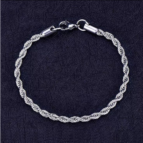 Pulseira Masculina Cordão Baiano aço inox Legítimo Prata ou Dourado Original