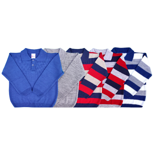 Blusa de lã infantil - Gola polo
