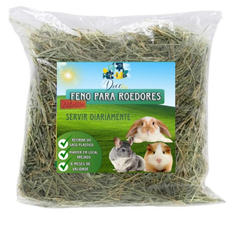 FENO para coelho, hamster, porquinho da índia... Verdinho 12L / 1kg