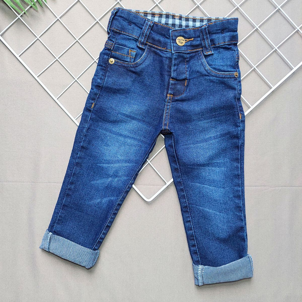 Calça Jeans infantil Menino Bebê masculina Juvenil