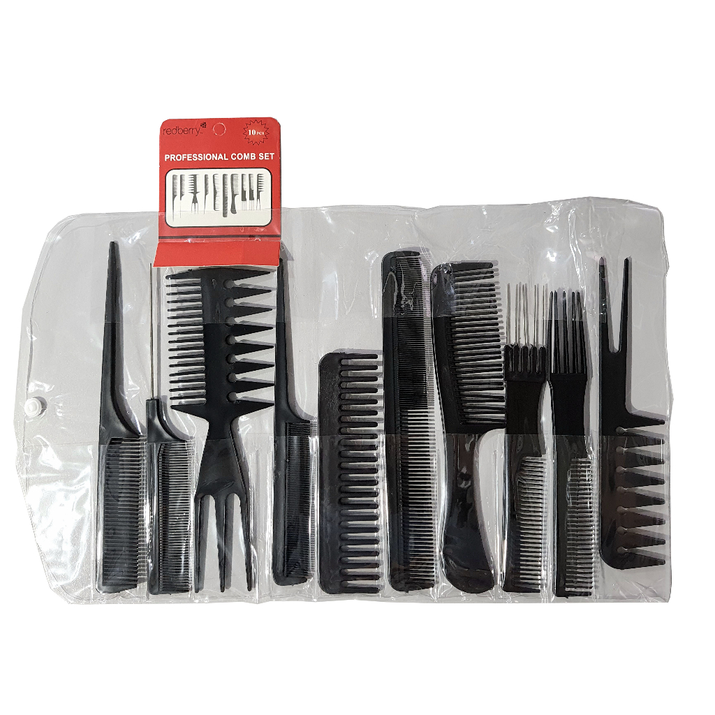 Kit com 10 Pentes Profissionais para Cabeleireiro