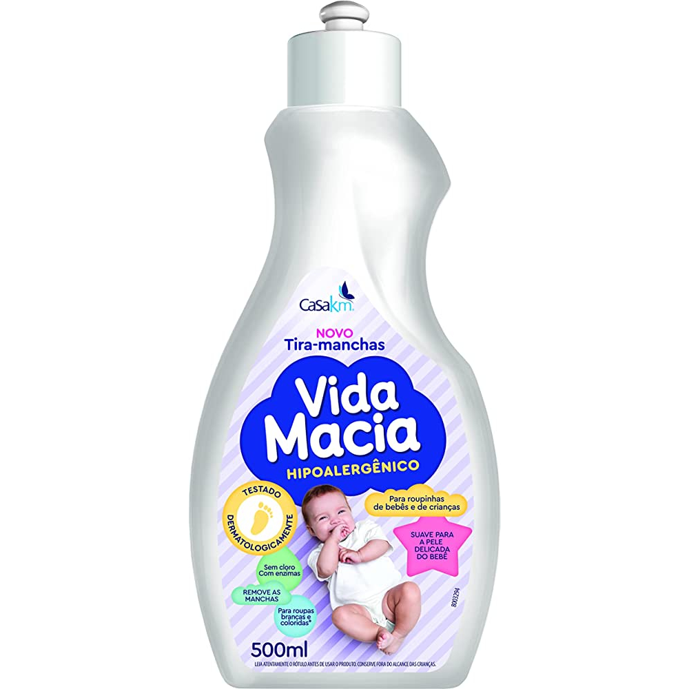 Tira Manchas Hipoalergênico Para Roupas De Bebe Bebê Vida Macia De 500 Ml