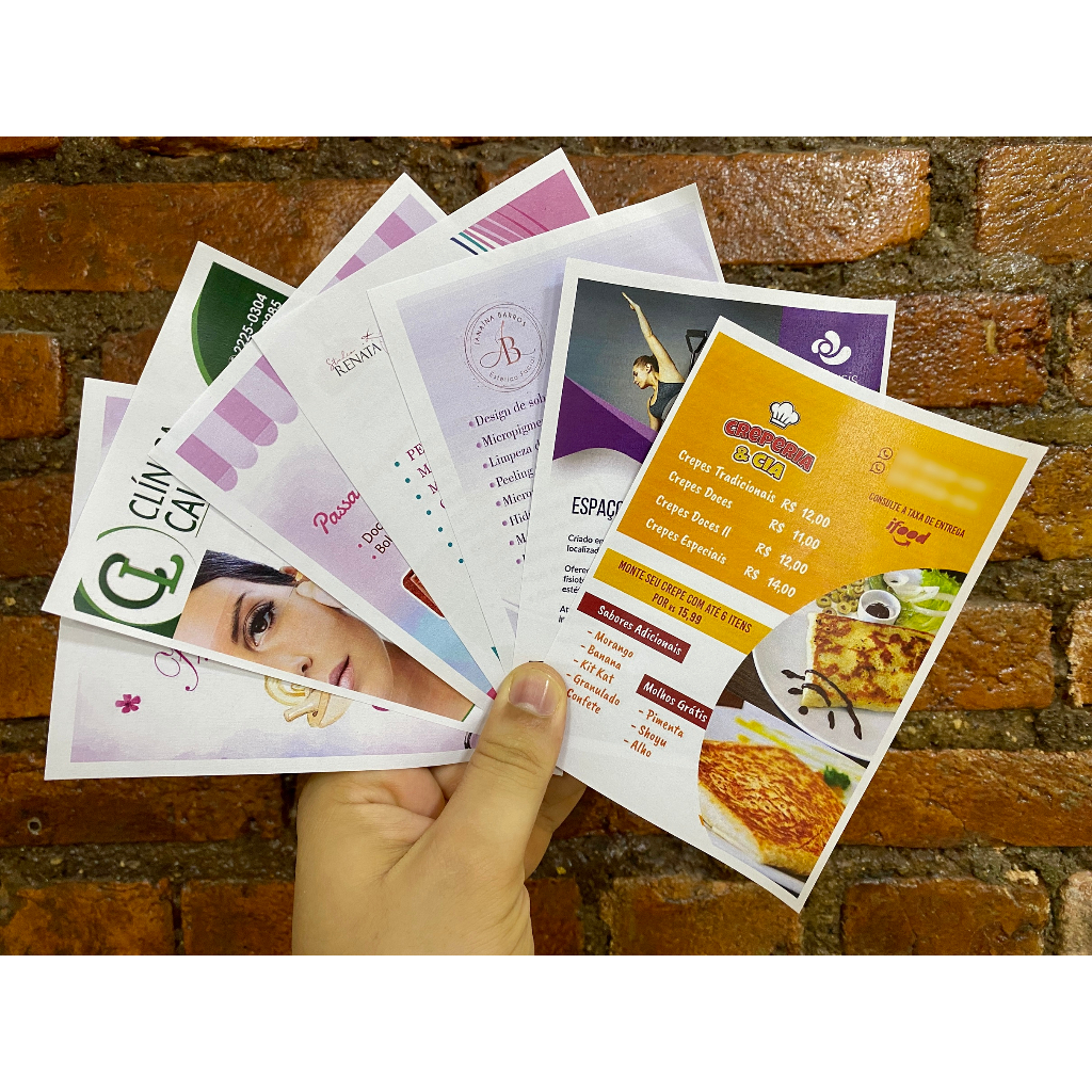 50 ~ 200 Panfletos Flyer Personalizados 10x15 Só Frente 75 ~ 115g