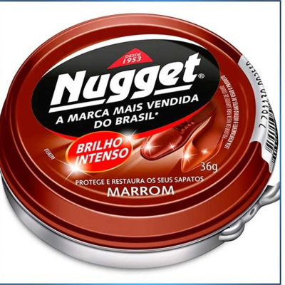 Graxa para Sapato Nugget Pasta Marrom Lata 36g