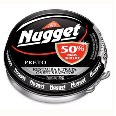Graxa para Sapato Nugget Pasta Preto Lata 36g
