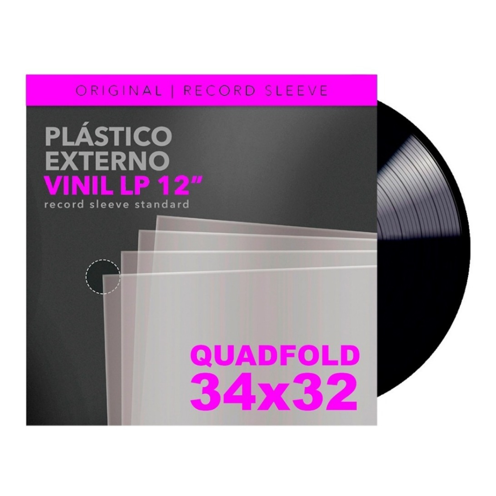 Plastico Vinil Lp Externo 0,20 Quadfold 34x32 - 10 Unidades