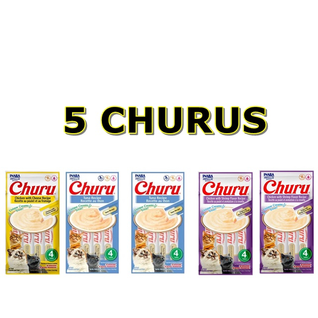 20 TUBOS CHURU COMBO - CHURU PETISCO PARA GATOS 5 PACOTES COM  4 TUBOS DE 14GR VARIOS SABORES