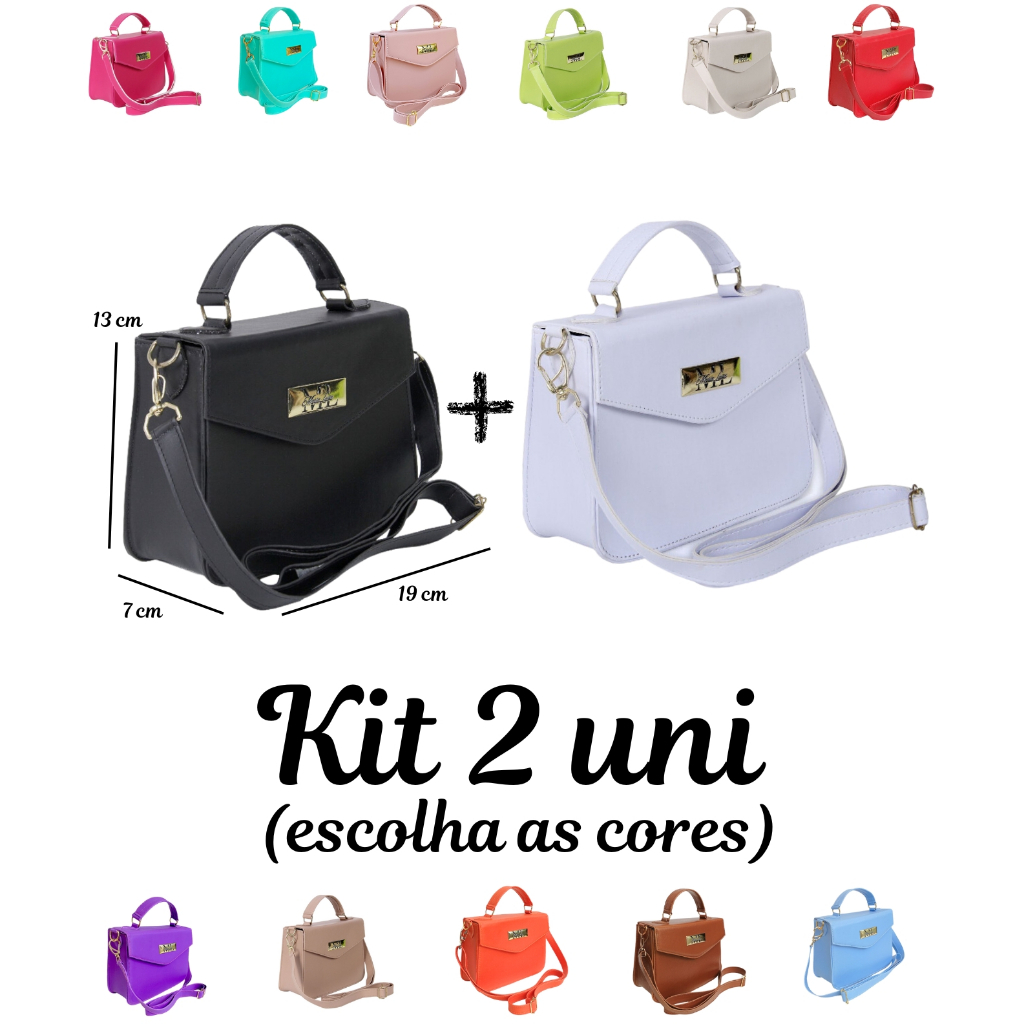 Bolsa Elegante Feminina Pequena Alça Transversal Promoção 2026 - Escolha as cores KIT com 2UN - Tote