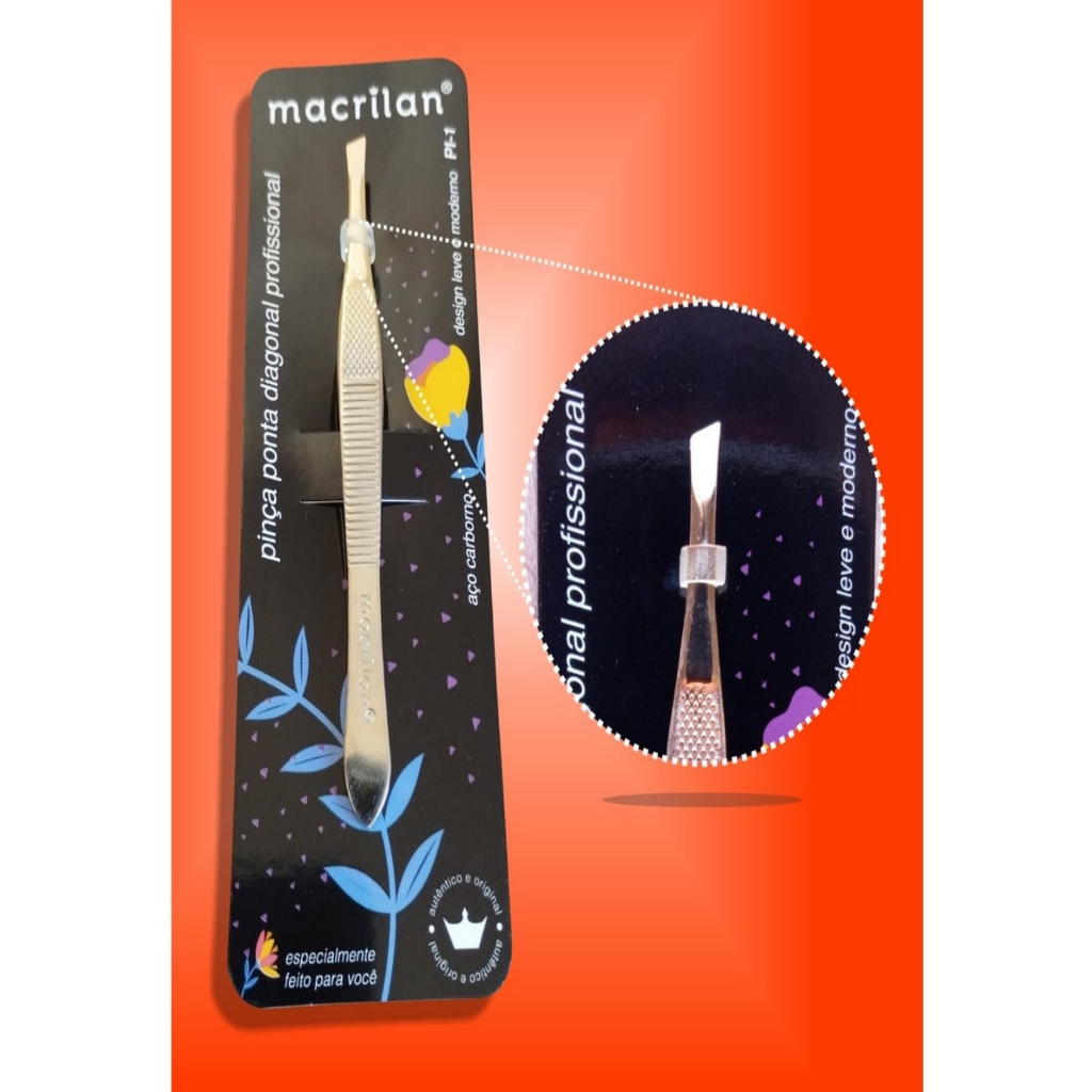 Pinça PI-1 profissional com ponta diagonal Macrilan