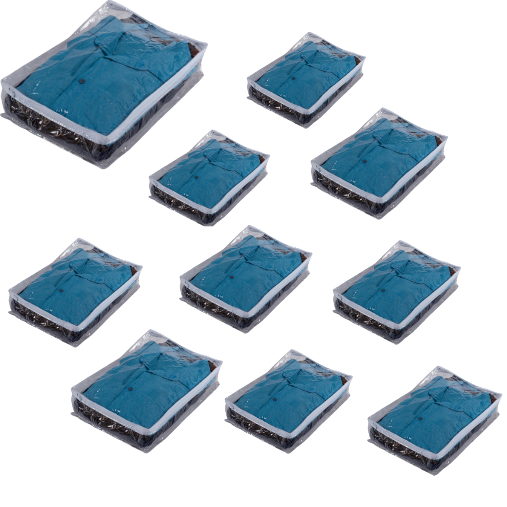 10 Saco Organizador P - Pvc De Enxovais E Roupas C/ Zíper