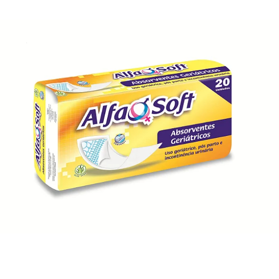 Absorvente Geriátrico Alfasoft - Pacote c/ 20