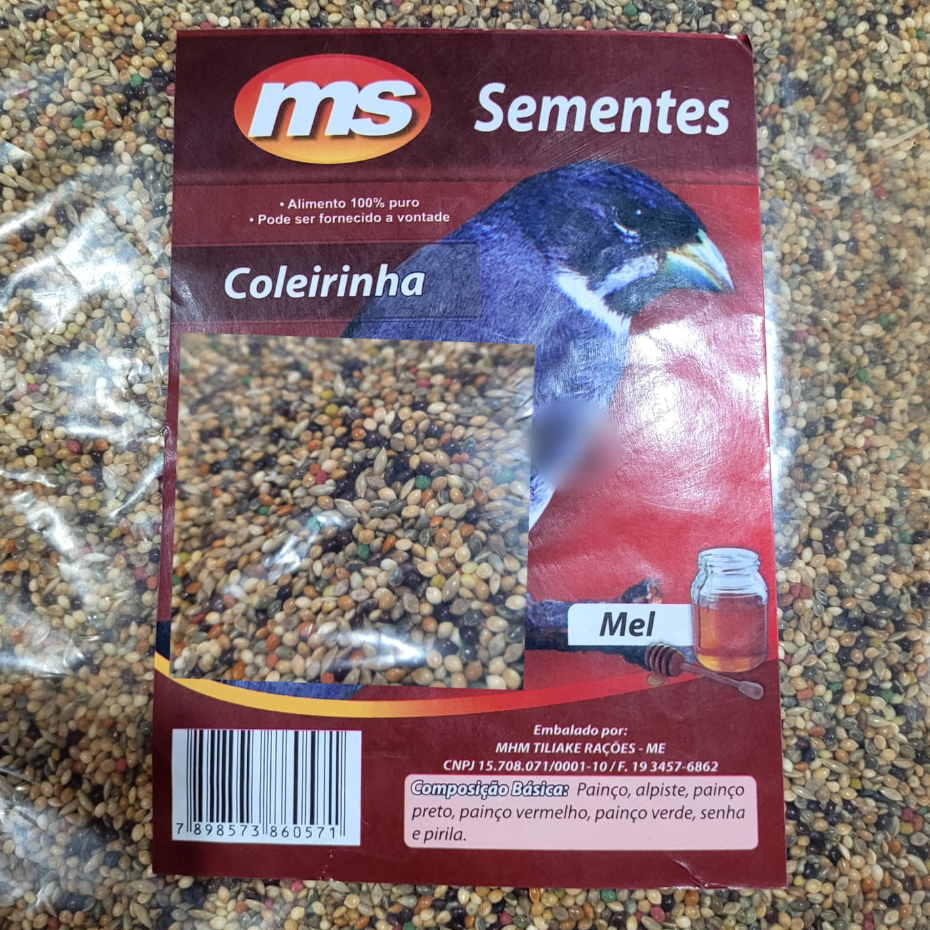 Mistura Para Coleirinha com Mel 500g Ração Passarinho (A GRANEL)