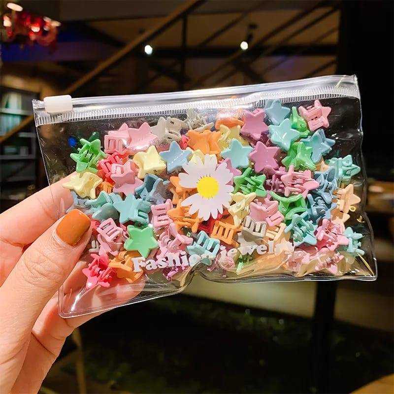 Kit Piranha Mini Para Cabelo Infantil Colorida Presilia Prendedor