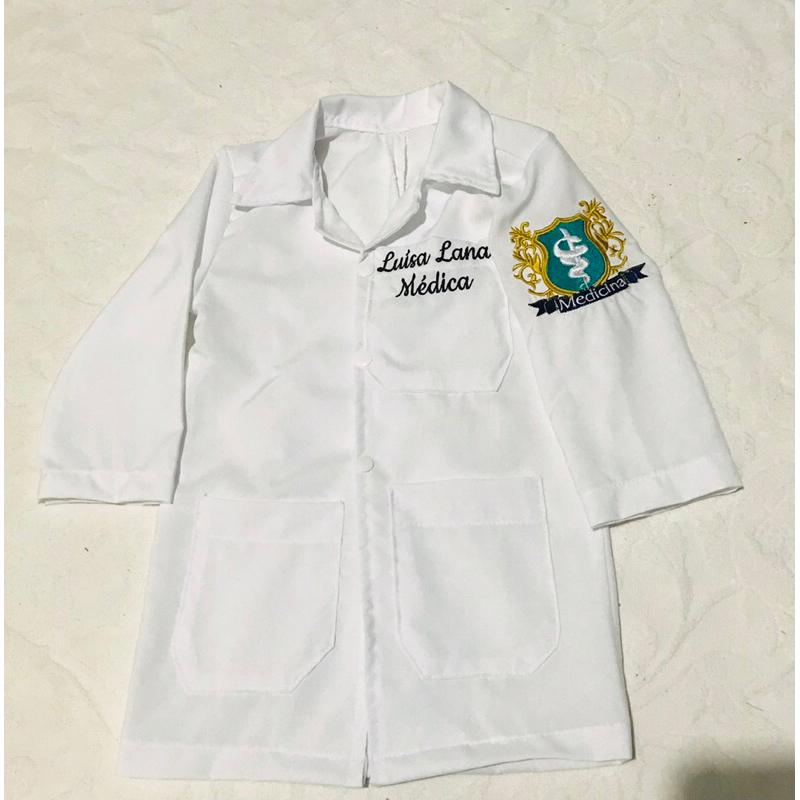 Jaleco Personalizado Infantil Medicina Branco Unissex