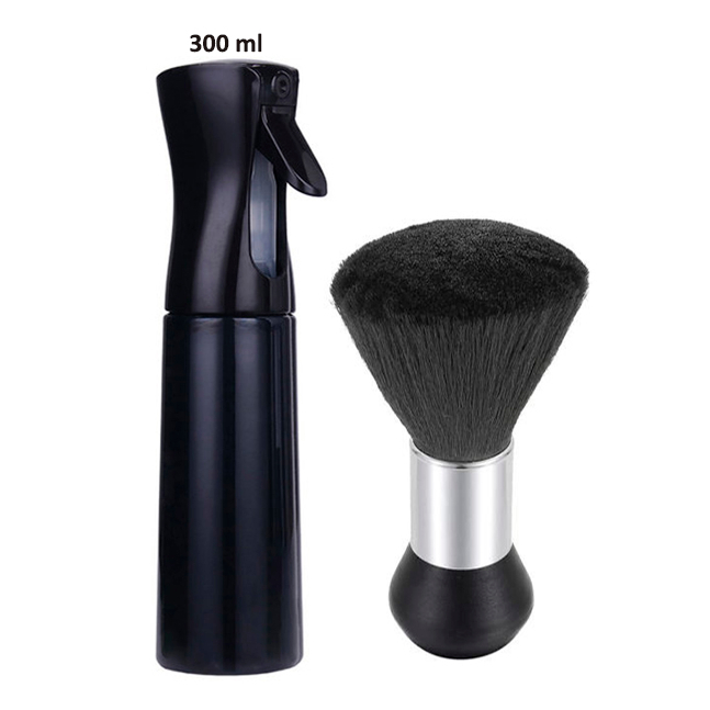 Kit Borrifador Spray Névoa Pulverizador 300ml + Espanador Lino Cerdas Naturais
