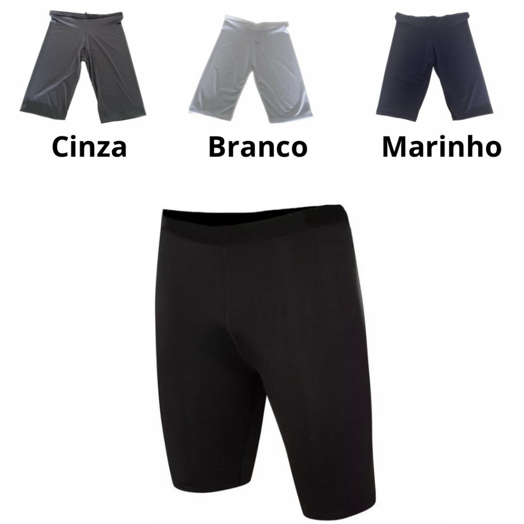 Bermuda masculina térmica segunda pele proteção UV