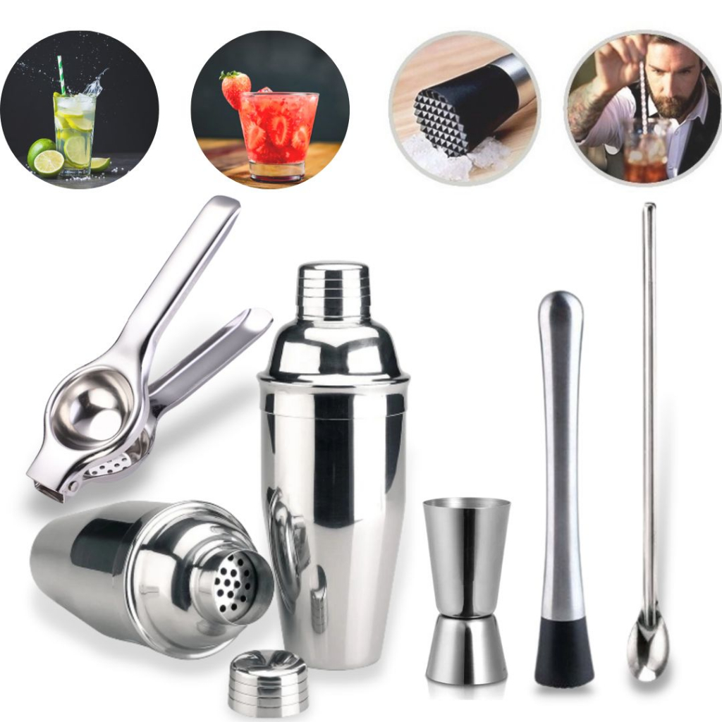 Kit Barman Caipirinha em Inox Completo Coqueteleira