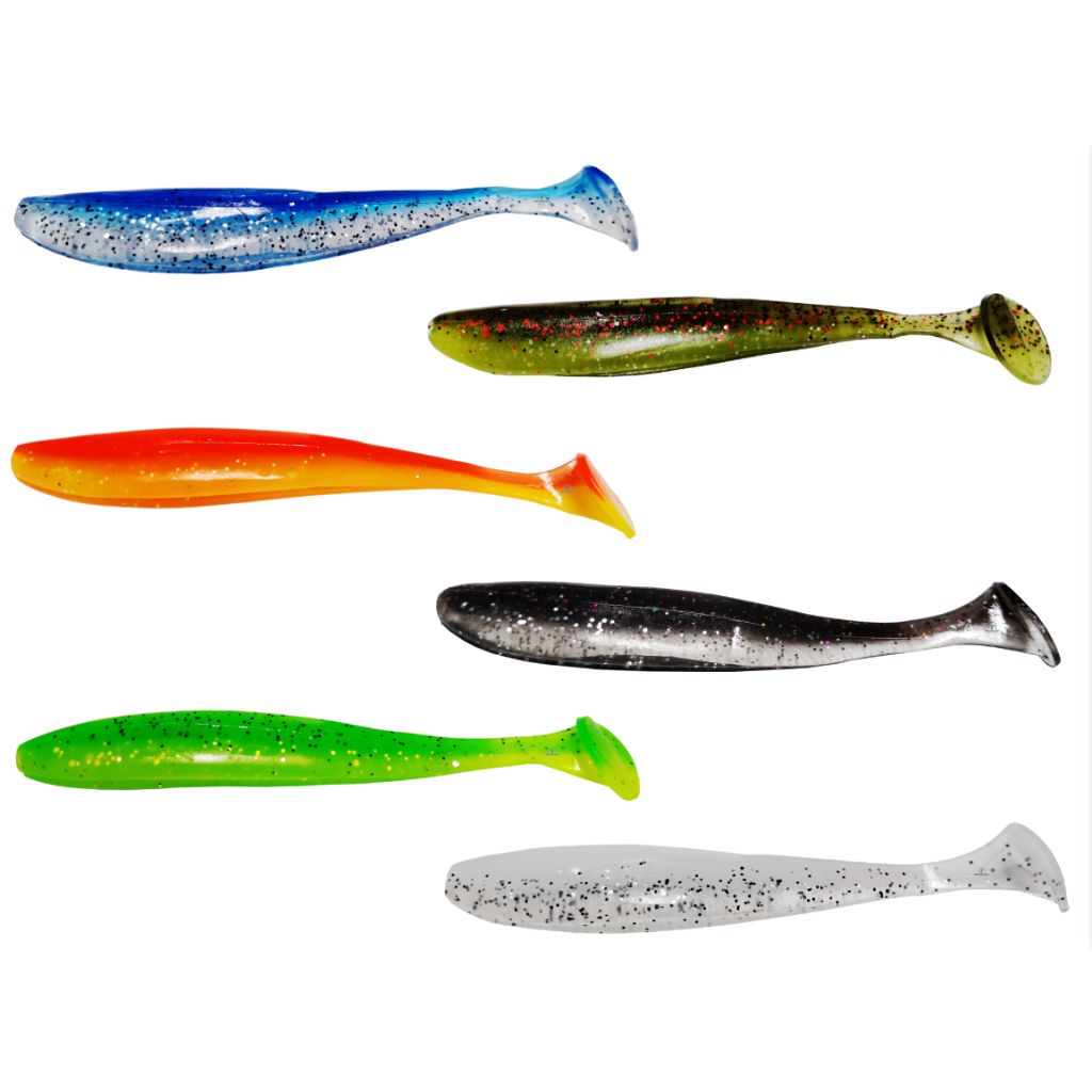 Kit 12un Isca Artificial Soft Shad Silicone 9cm  4g - Ideal para Tucunaré Robalo Traíra Blackbass