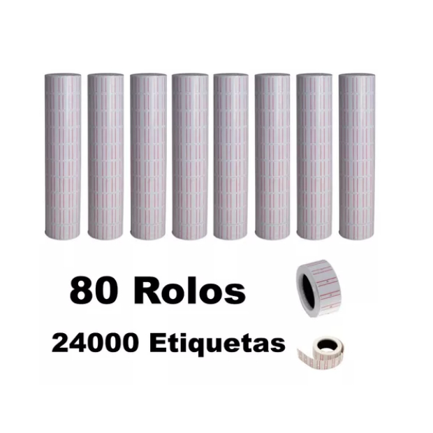 80 Rolos De Etiquetas P/ Etiquetadora Manual De Preço Mx5500