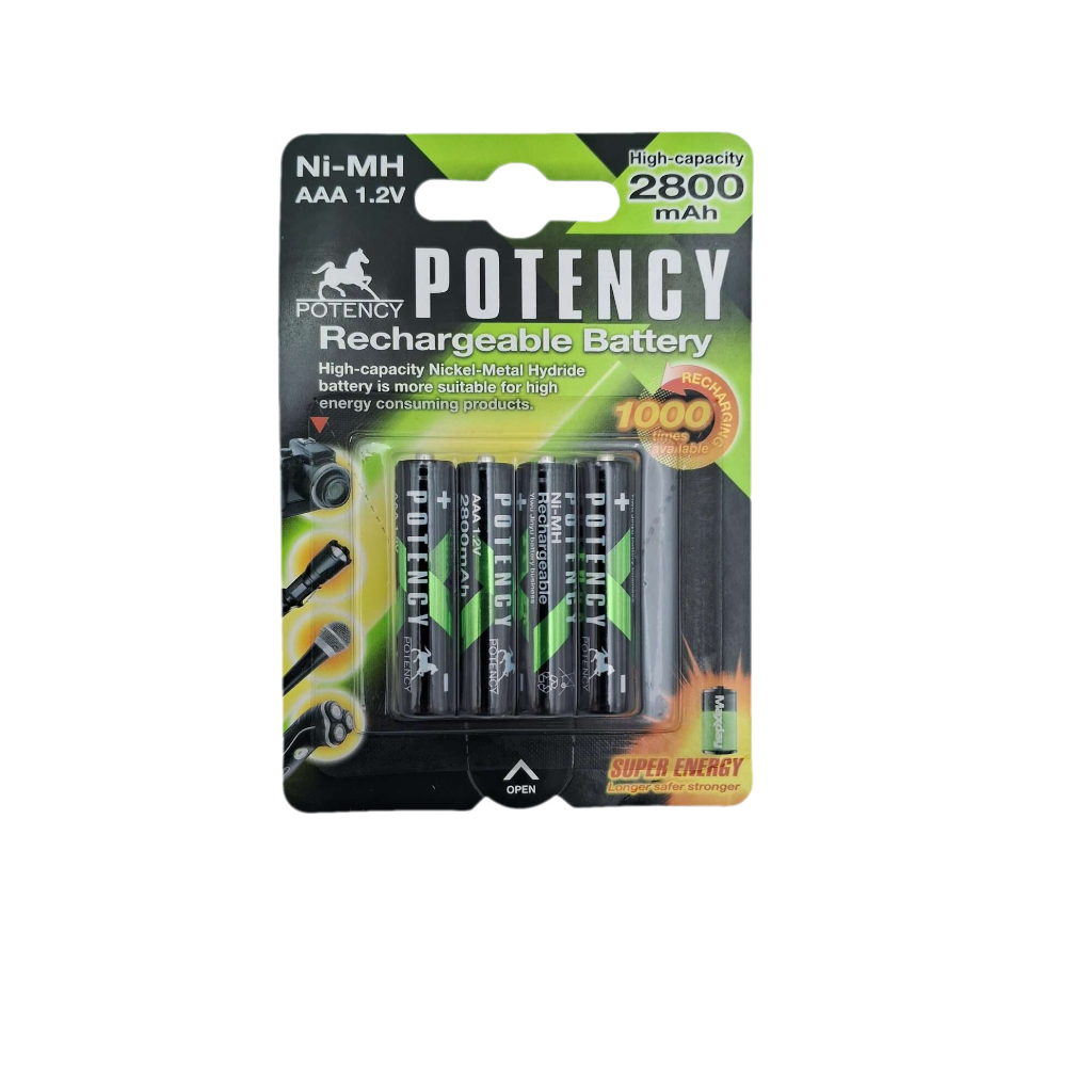 Pilha Palito Recarregável 2800mAh Aaa Com 4 Unidades