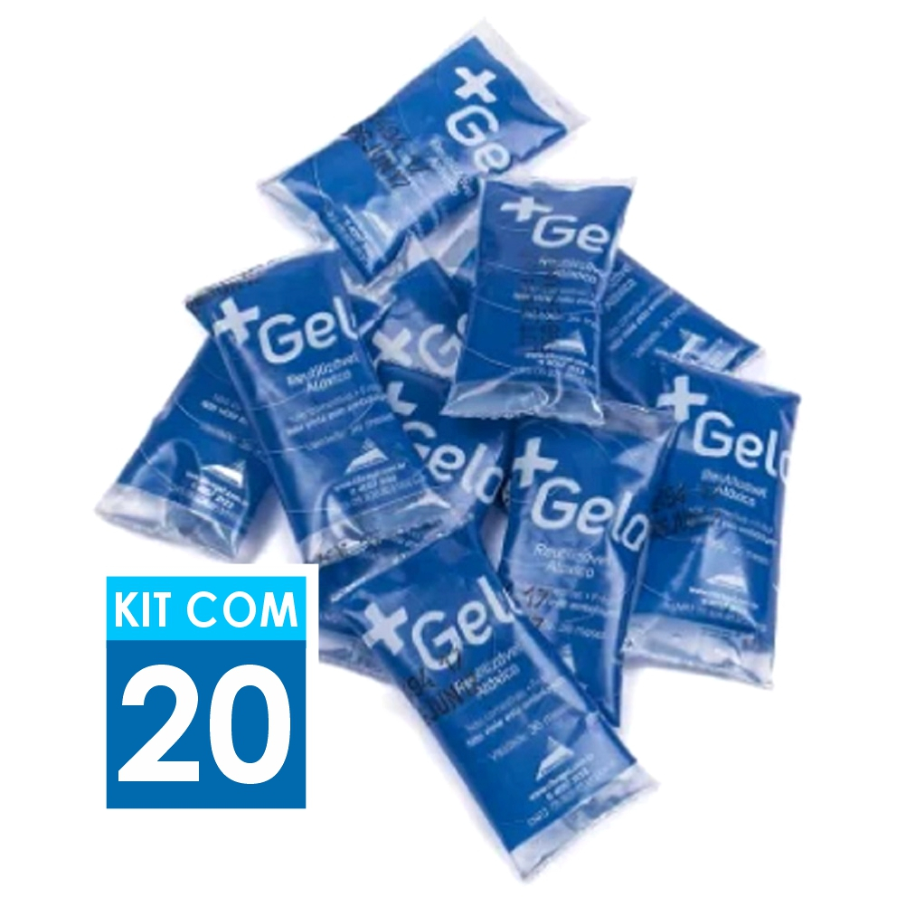 Gelo Gel Artificial Flexível + Gelo 15g - Kit com 20 unidades
