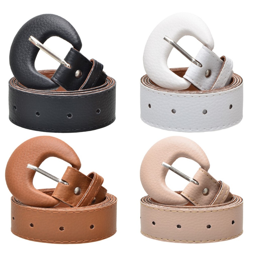 Kit 4 Cintos Feminino 1,15cm Fivela Meia Lua Moda Feminina Cinto Reforçado Acessórios Para Mulheres