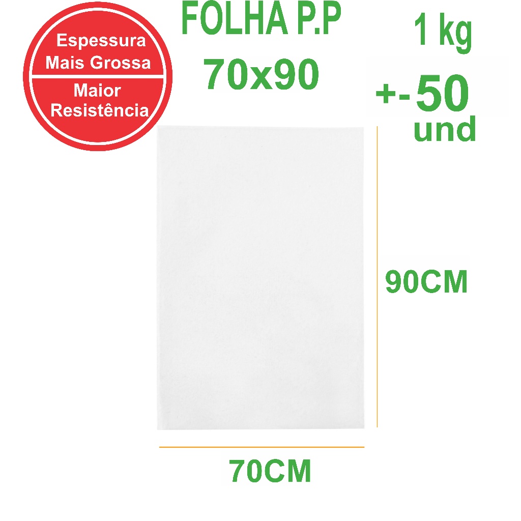 Folha Transparente 70x90 -Tipo Celofane