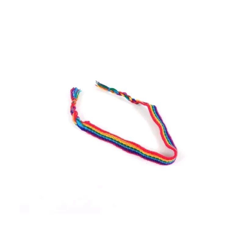 Pulseira LGBT arco-íris de lã tornozeleira orgulho respeito colorida