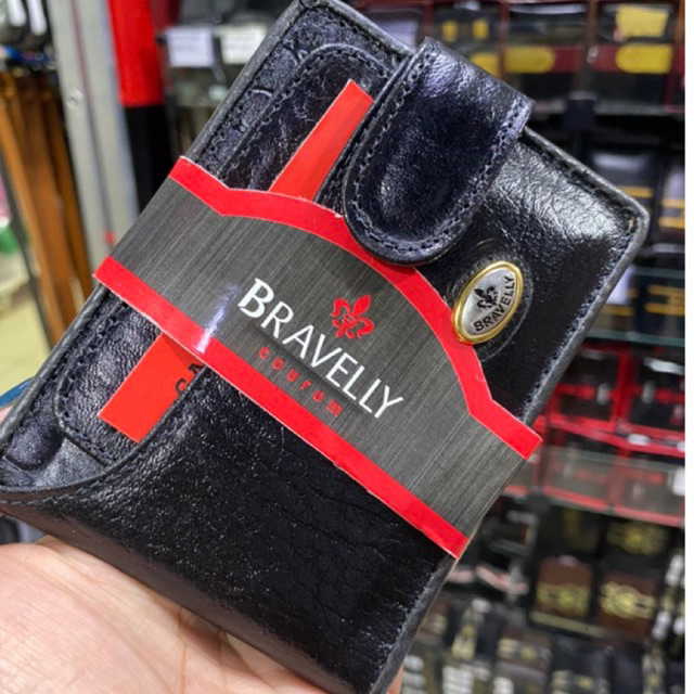 Carteira masculino de couro legítimo .bravery