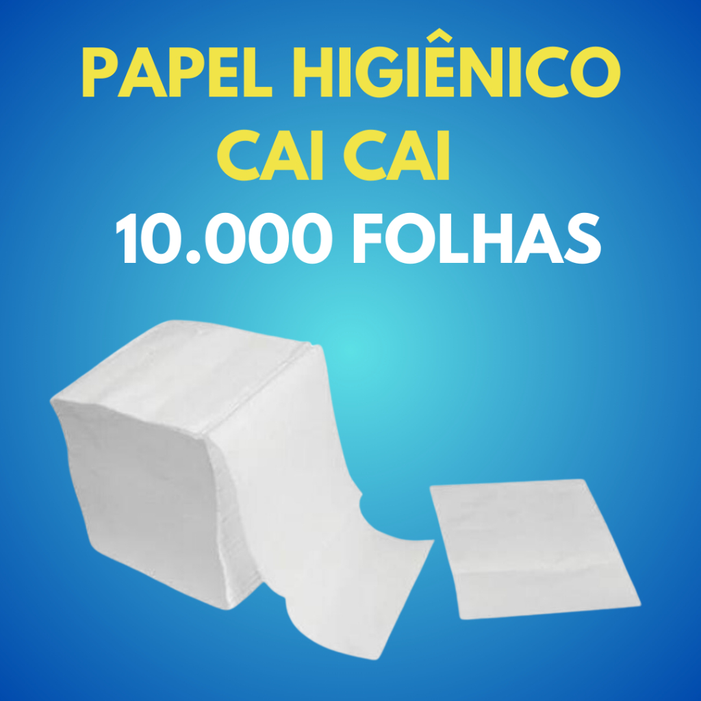 Papel Higiênico Cai Cai | 9Cm X 20,5Cm | Caixa Fechada 10.000 Folhas - FOLHA SIMPLES