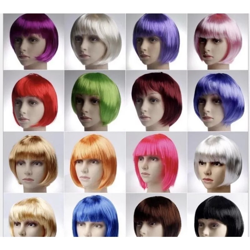 Peruca Curta Cosplay Varias Cores Para Festa XL3339