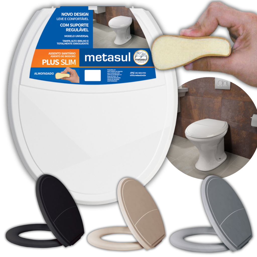 Tampa Assento Vaso Sanitário Almofadado Universal Macio Oval