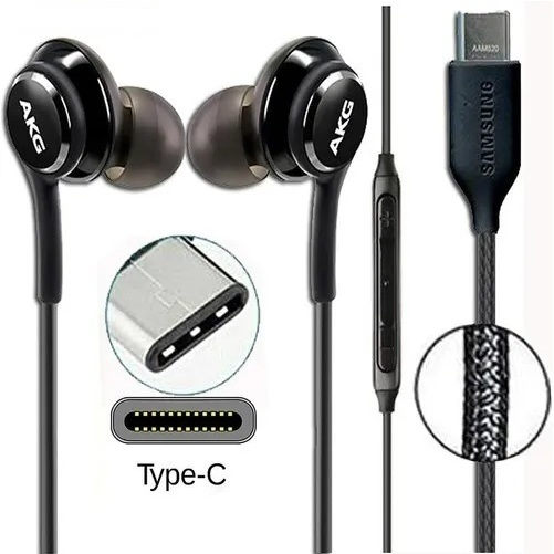 Fone De Ouvido Tipo C Com Microfone e Borrachas de Substituição S20 Plus S21 Ultra Note 20 S20 FE S22 M52