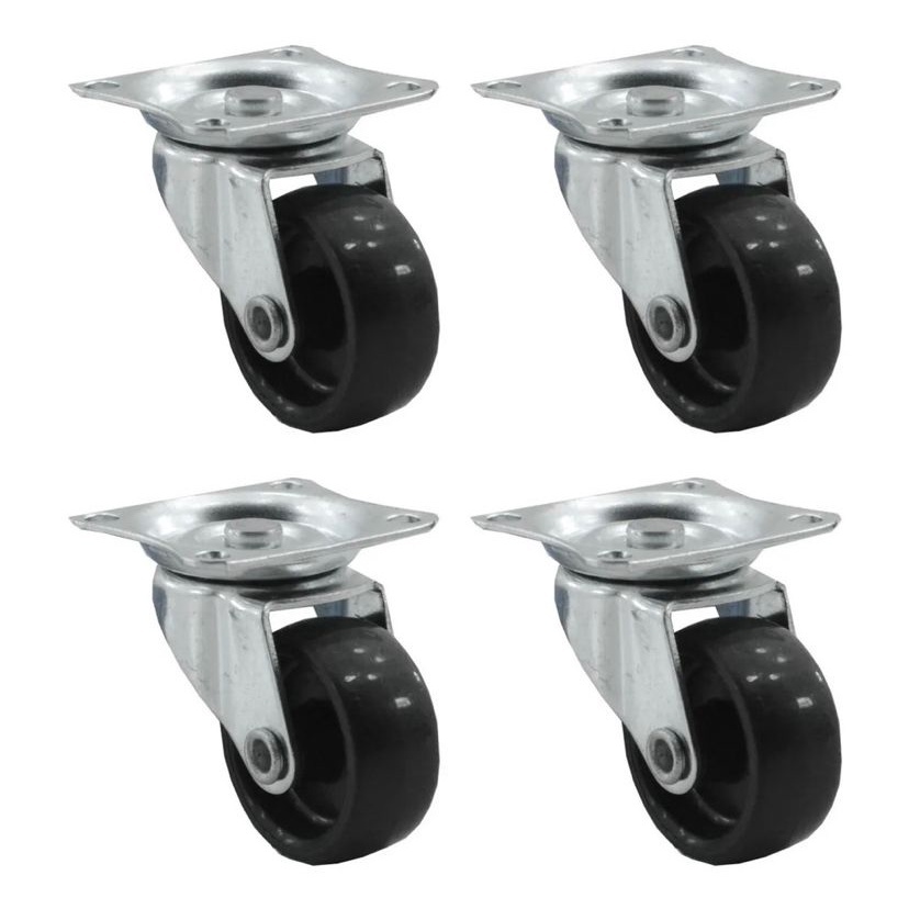 Rodinha 4 Peças Rodizio Rodinhas Mini Rodas Para Móveis Giratórias 3,2 cm Para Móveis 2 Polegadas
