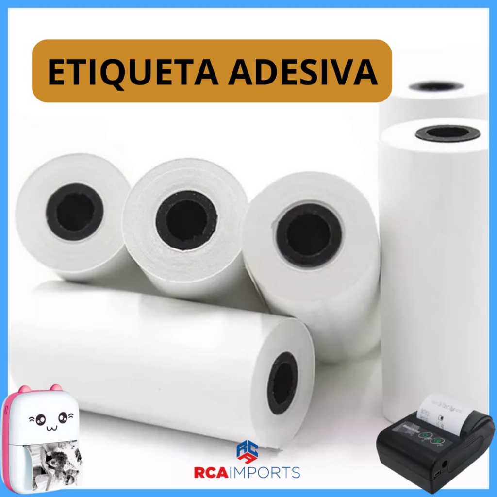 Etiqueta adesiva para mini impressora térmica 58mm