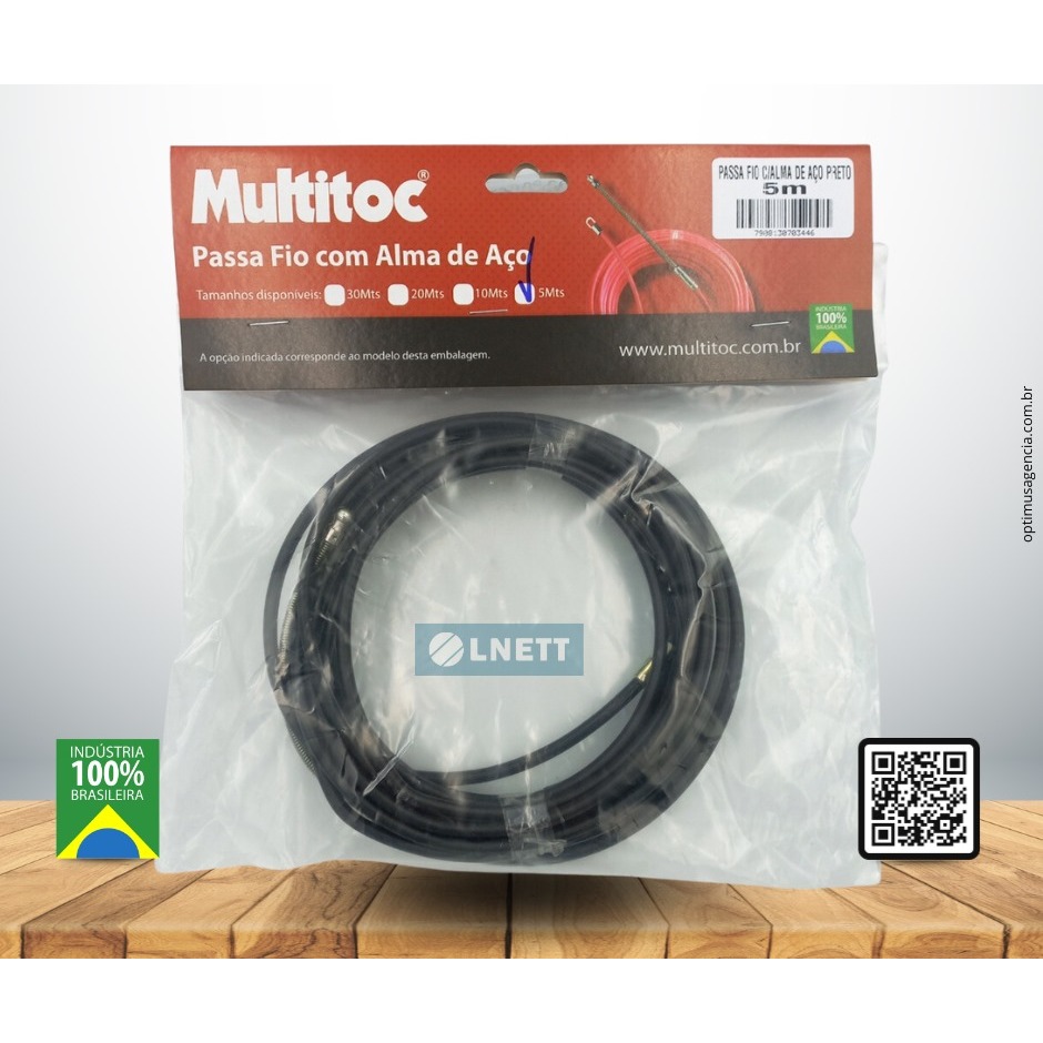 Passa Fio Preto com Alma de Aço - 5 Metros