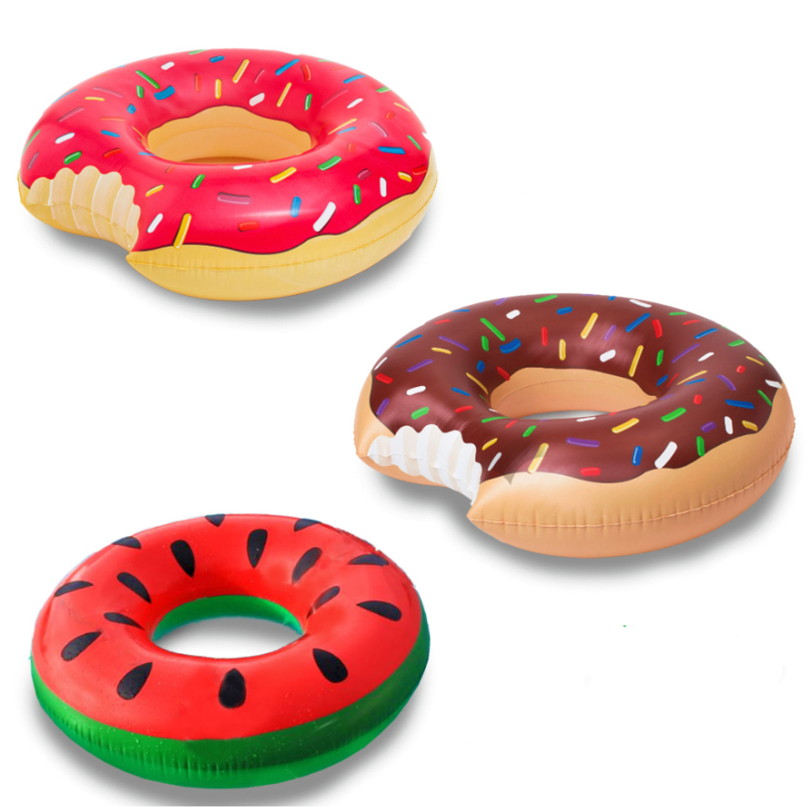 Bóia Melancia Donuts Gigante 60cm70cm80cm120cm Grande Inflavél Piscina