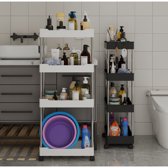 Organizador Móvel Com 4 Prateleiras Para Diversos Itens Com Rodinha P, M, G ou Kit 3
