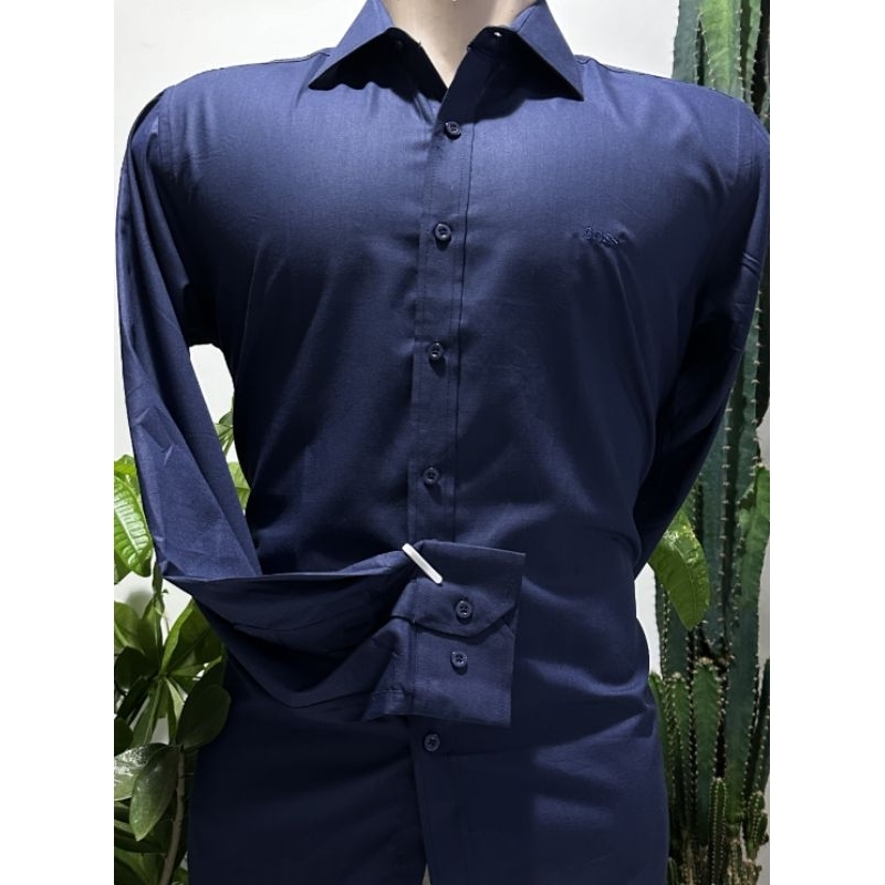 camisa social manga longa lisa Tecido Fiofio  passa fácil fábrica china