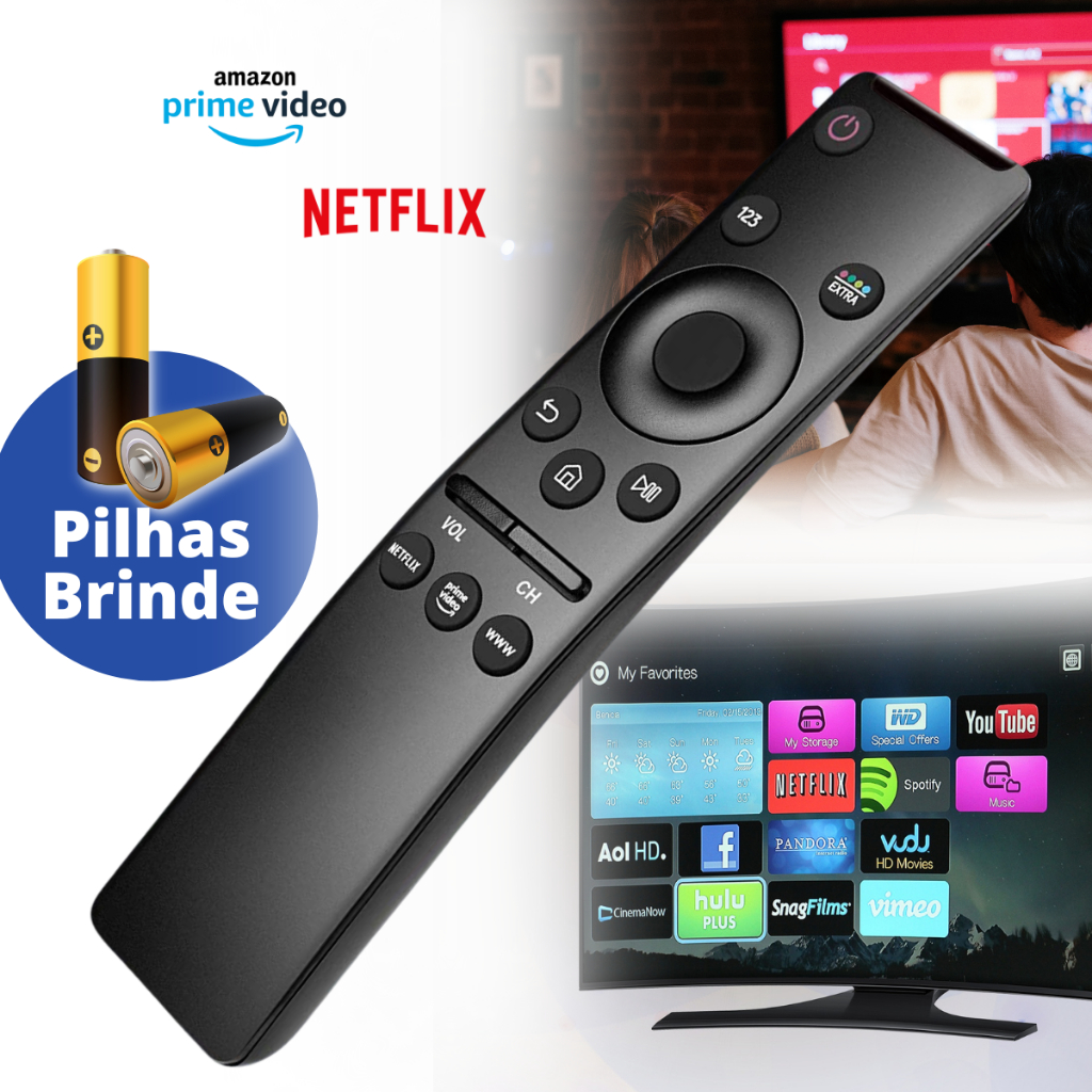 Controle TV Compatível Com Samsung Botões De Atalho