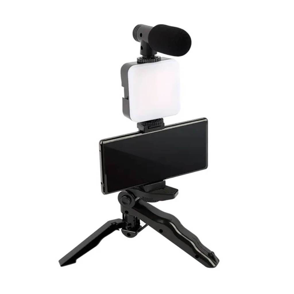 Kit Tripe Gravaçao Led Suporte Celular Microfone Marca Tomate Modelo MTG-2222