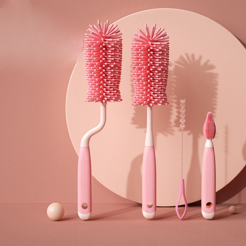 kit 4un Escova de lava mamadeira para bebê Escova de silicone