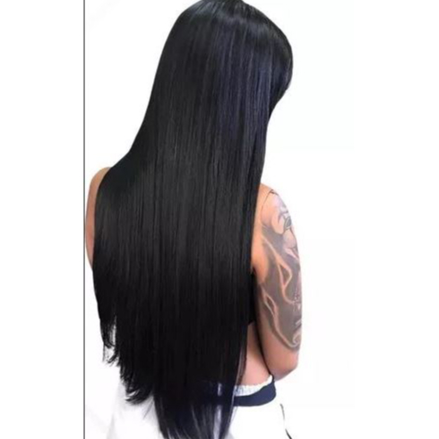 Aplique Tic Tac Idêntico Ao Humano Orgânico 75cm 200g Preto Liso Iluminado