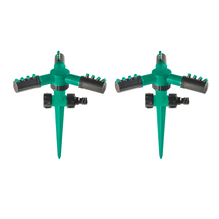 Kit 2 Irrigadores Giratórios Aspersor 360° Automático Mangueira De Jardim Jato Horta Canteiro - Envio Já!