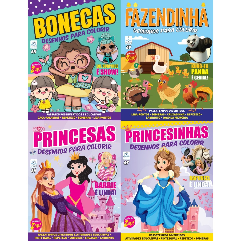 KIT 40 REVISTA DE COLORIR E ATIVIDADES.