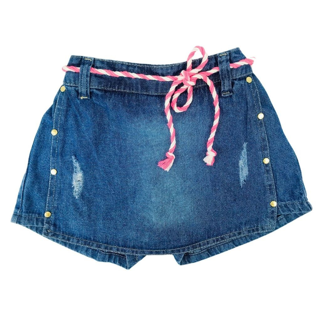 Short Saia Jeans infantil Feminino Menina