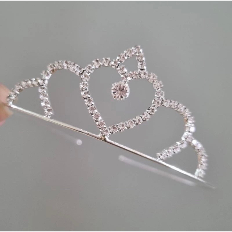 1 Tiara Daminha Strass Prata/ Dourada Arco de cabeça Coroa Princesa Infantil