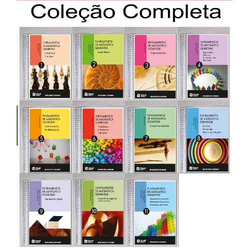 Apostila Colorida Fundamentos da Matemática Elementar 1 a 11 Encadernado, Tamanho A5, Formato Livreto, Livro, Apostila