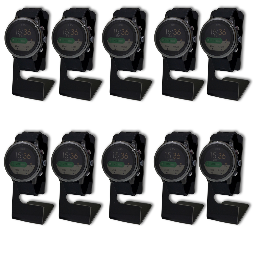 Kit 10 Expositores para Relógio e Pulseiras nas Cores Preto e Branco